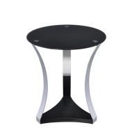 Geiger End Table, Chrome & Black Glass