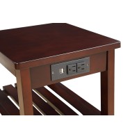 Acme Wasaki 2-Shelf Wooden End Table In Espresso