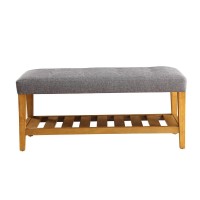 Acme Charla Bench In Gray And Oak