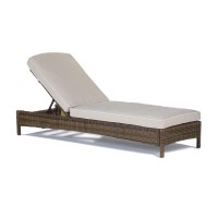 Bradenton Outdoor Wicker Chaise Lounge Sand/Weathered Brown