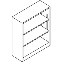 Hon Brigade Steel Bookcase | 3 Shelves | 34-1/2W | Light Gray Finish - 41 Height X 34.5 Width X 12.6 Depth - Adjustable Shelf, Reinforced, Welded, Durable, Compact - Steel