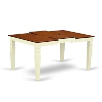Weston Rectangular Dining Table With 18 In Butterfly Leaf In Buttermilk And Cherry Finish