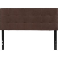 Bedford Tufted Upholstered Full Size Headboard In Dark Brown Fabric