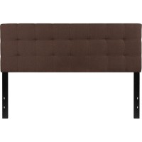 Bedford Tufted Upholstered Queen Size Headboard In Dark Brown Fabric