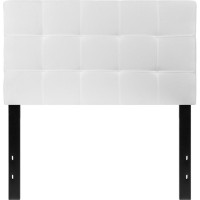 Bedford Tufted Upholstered Twin Size Headboard In White Fabric