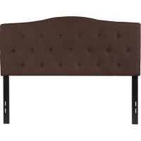Cambridge Tufted Upholstered Full Size Headboard In Dark Brown Fabric
