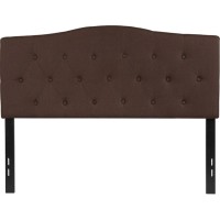 Cambridge Tufted Upholstered Full Size Headboard In Dark Brown Fabric