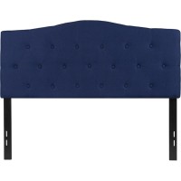 Cambridge Tufted Upholstered Full Size Headboard In Navy Fabric