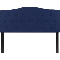 Cambridge Tufted Upholstered Full Size Headboard In Navy Fabric