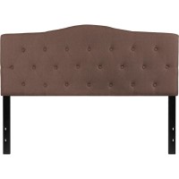 Cambridge Tufted Upholstered Queen Size Headboard In Camel Fabric