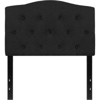 Cambridge Tufted Upholstered Twin Size Headboard In Black Fabric