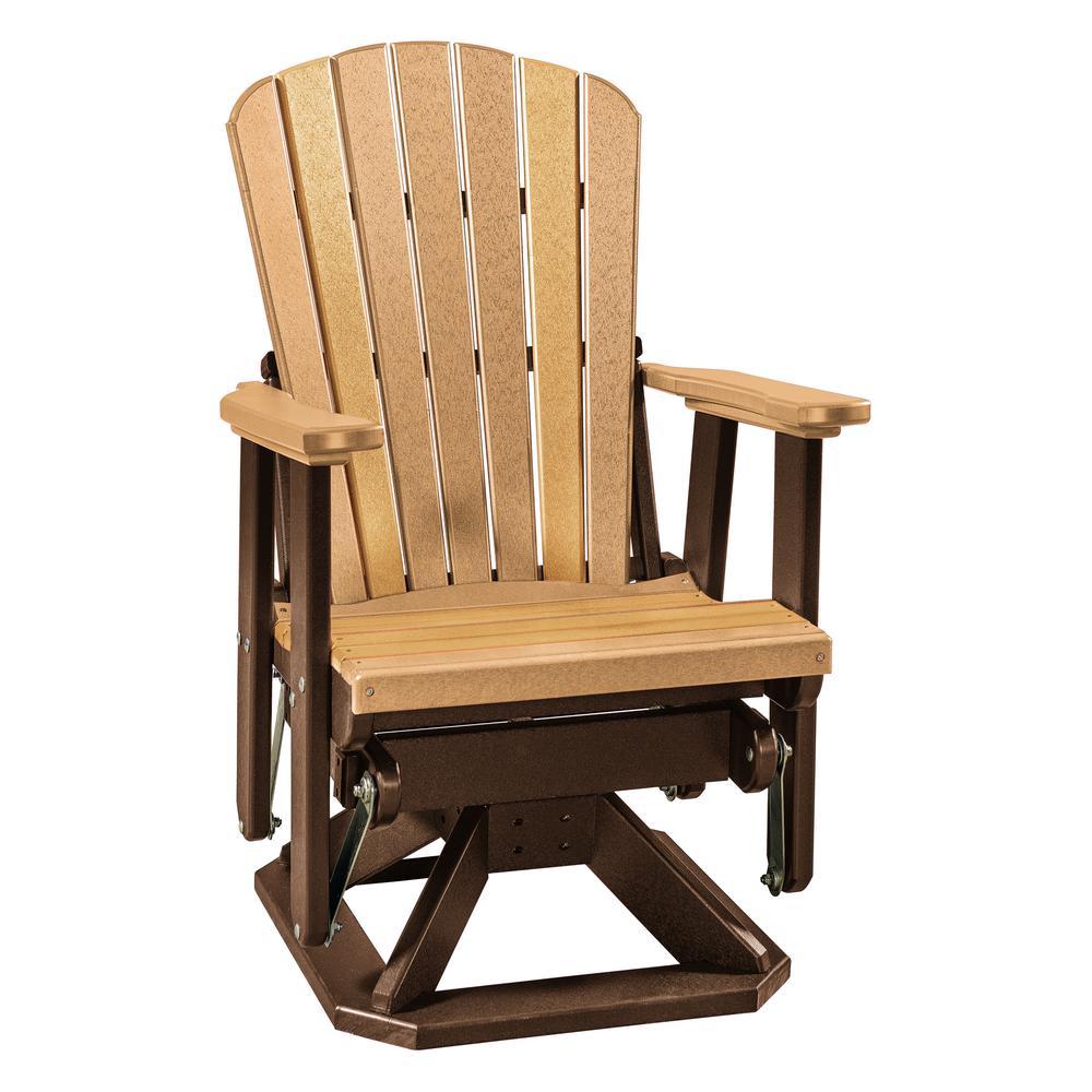 Fan Back Swivel Glider In Cedar And Tudor Brown