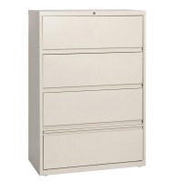 Lorell Receding Lateral File With Roll Out Shelves - 4-Drawer - 36 X 18.6 X 52.5 - 4 X Drawer(S) For File - Letter, Legal, A4 - Ball-Bearing Suspension, Interlocking, Heavy Duty, Recessed Handle, L