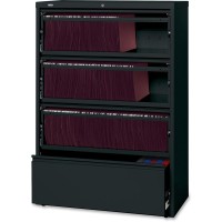 Lorell Receding Lateral File With Roll Out Shelves - 4-Drawer - 36 X 18.6 X 52.5 - 4 X Drawer(S) For File - A4, Letter, Legal - Interlocking, Heavy Duty, Leveling Glide, Recessed Handle, Ball-Beari