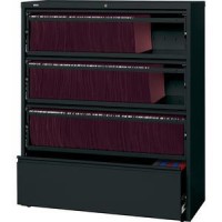 Lorell Receding Lateral File With Roll Out Shelves - 4-Drawer - 42 X 18.6 X 52.5 - 4 X Drawer(S) For File - Letter, A4, Legal - Leveling Glide, Heavy Duty, Recessed Handle, Ball-Bearing Suspension,