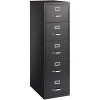 Lorell Commercial Grade Vertical File Cabinet - 5-Drawer - 18 X 26.5 X 61 - 5 X Drawer(S) For File - Legal - Vertical - Heavy Duty, Security Lock, Ball-Bearing Suspension - Black - Steel - Recycled