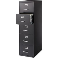 Lorell Commercial Grade Vertical File Cabinet - 5-Drawer - 18 X 26.5 X 61 - 5 X Drawer(S) For File - Legal - Vertical - Heavy Duty, Security Lock, Ball-Bearing Suspension - Black - Steel - Recycled