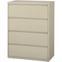 Lorell Lateral File - 4-Drawer - 42 X 18.6 X 52.5 - 4 X Drawer(S) For File - Legal, Letter, A4 - Lateral - Rust Proof, Leveling Glide, Interlocking, Ball-Bearing Suspension, Label Holder - Putty -