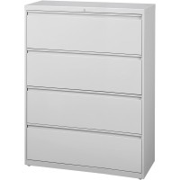 Lorell Lateral File - 4-Drawer - 42 X 18.6 X 52.5 - 4 X Drawer(S) For File - Legal, Letter, A4 - Lateral - Rust Proof, Leveling Glide, Interlocking, Ball-Bearing Suspension, Label Holder - Light Gr