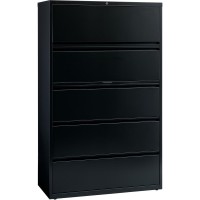 Lorell Telescoping Suspension Lateral Files - 5-Drawer - 42 X 18.6 X 67.7 - 5 X Drawer(S) For File - Letter, Legal, A4 - Lateral - Interlocking, Label Holder, Leveling Glide, Ball-Bearing Suspensio