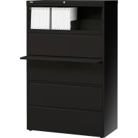 Lorell Telescoping Suspension Lateral Files - 5-Drawer - 42 X 18.6 X 67.7 - 5 X Drawer(S) For File - Letter, Legal, A4 - Lateral - Interlocking, Label Holder, Leveling Glide, Ball-Bearing Suspensio