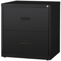 Lorell Lateral File - 2-Drawer - 30 X 18.6 X 28.1 - 2 X Drawer(S) For File - A4, Letter, Legal - Interlocking, Ball-Bearing Suspension, Adjustable Glide, Locking Drawer - Black - Steel - Recycled
