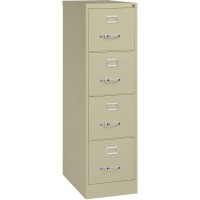 Lorell Vertical File - 4-Drawer - 15 X 25 X 52 - 4 X Drawer(S) For File - Letter - Vertical - Security Lock, Ball-Bearing Suspension, Heavy Duty - Putty - Steel - Recycled