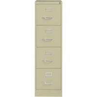 Lorell Vertical File - 4-Drawer - 15 X 25 X 52 - 4 X Drawer(S) For File - Letter - Vertical - Security Lock, Ball-Bearing Suspension, Heavy Duty - Putty - Steel - Recycled