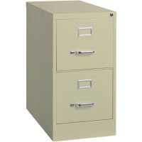 Lorell Vertical File - 2-Drawer - 15 X 25 X 28.4 - 2 X Drawer(S) For File - Letter - Vertical - Security Lock, Ball-Bearing Suspension, Heavy Duty - Putty - Steel - Recycled