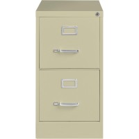 Lorell Vertical File - 2-Drawer - 15 X 25 X 28.4 - 2 X Drawer(S) For File - Letter - Vertical - Security Lock, Ball-Bearing Suspension, Heavy Duty - Putty - Steel - Recycled