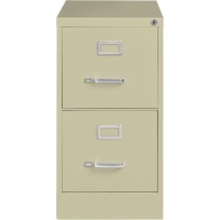 Lorell Vertical File - 2-Drawer - 15 X 25 X 28.4 - 2 X Drawer(S) For File - Letter - Vertical - Security Lock, Ball-Bearing Suspension, Heavy Duty - Putty - Steel - Recycled