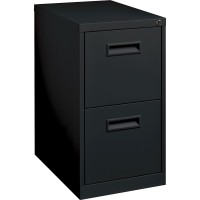 Lorell File/File Mobile Pedestal Files - 2-Drawer - 15 X 19 X 28 - 2 X Drawer(S) For File - Letter - Locking Casters, Security Lock, Ball-Bearing Suspension - Black - Powder Coated - Steel - Recycl
