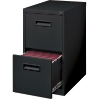 Lorell File/File Mobile Pedestal Files - 2-Drawer - 15 X 19 X 28 - 2 X Drawer(S) For File - Letter - Locking Casters, Security Lock, Ball-Bearing Suspension - Black - Powder Coated - Steel - Recycl