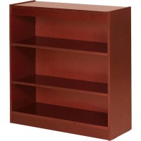 Lorell Three Shelf Panel Bookcase - 36 X 12 X 0.8 X 36 - 3 Shelve(S) - Material: Veneer - Finish: Cherry