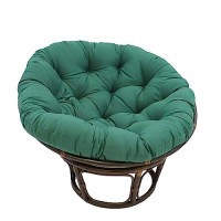 42-Inch Rattan Papasan Chair With Solid Twill Cushion