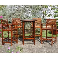 Highland Outdoor Bar Height Dining Set, Stain Color