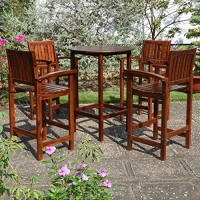 Highland Outdoor Bar Height Dining Set, Stain