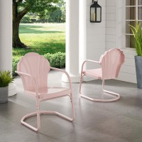 Tulip 2Pc Outdoor Metal Armchair Set Pink - 2 Chairs