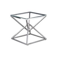 Best Master Furniture 22 Modern Clear Tempered Glass Side Table In Silver