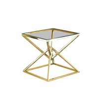 Best Master Furniture 22 Modern Clear Tempered Glass Side Table In Silver