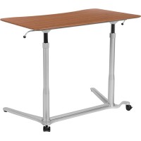 Sit-Down, Stand-Up Cherry Computer Ergonomic Desk With 37.375W Top (Adjustable Range 29 - 40.75)