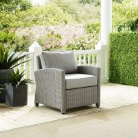 Crosley Furniture Ko70023Gy-Gy Bradenton Outdoor Wicker Arm Chair Grey