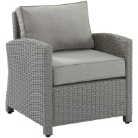 Crosley Furniture Ko70023Gy-Gy Bradenton Outdoor Wicker Arm Chair Grey