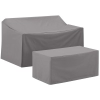 Crosley Brands Mo75001-Gy 2 Piece Furniture Cover Set With Loveseat & Coffee Table - Gray