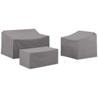 Crosley Brands Mo75003-Gy 3 Piece Furniture Cover Set With Loveseat&44; Chair & Coffee Table - Gray