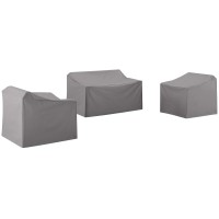Crosley Brands Mo75004-Gy 3 Piece Furniture Cover Set With Loveseat & 2 Chairs - Gray