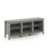 Furinno Jensen Tv Stand With Shelves, For Tv Up To 60 Inch, French Oak Grey