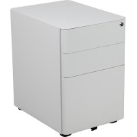 Modern 3-Drawer Mobile Locking Filing Cabinet With Anti-Tilt Mechanism And Hanging Drawer For Legal & Letter Files, White