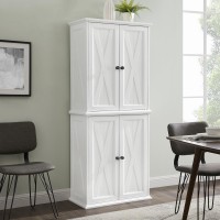 Clifton Tall Pantry Distressed White - 2 Stackable Pantries