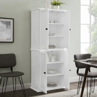 Clifton Tall Pantry Distressed White - 2 Stackable Pantries